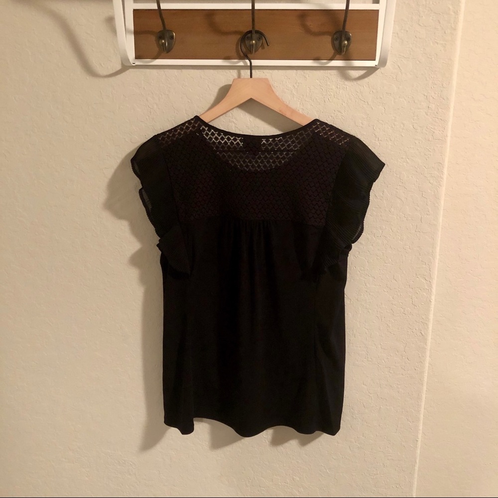 Worthington Black Crochet Detail Medium Blouse - Picture 2 of 4